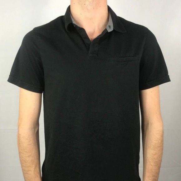 Banana Republic Men's Pima Polo Black Short Sleeve - Picture 1 of 6